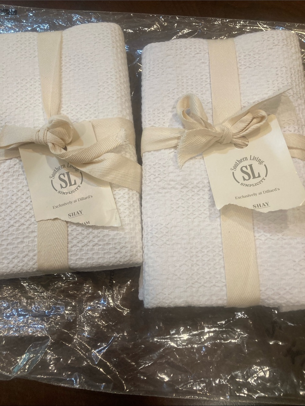 Southern Living  Cream Waffle Weave set of two King Shams Dillard’s Brand